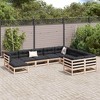 vidaXL Patio Sofa Set with Cushions - 10 Piece Modular Outdoor Pine Wood Lounge for Garden/Patio - 3 of 4