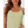 cheibear Women's Sleeveless Double Straps Knee Length Chemise Camisole Nightgowns - 4 of 4