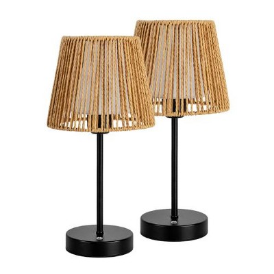 Onewish Portable Table Lamp with Swappable shade, 2-pack