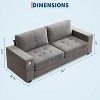 90" Oversized Cloud Couch, 114 Pounds Mid Century Chenille Sofa, No Assembly Required & Deep Seat,with USB Charging Ports & Side Pockets - 2 of 4