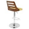 Mid-Century Modern Adjustable Barstool with Swivel, Padded Seat and Curved Slotted Back for Kitchen or Bar Use - 3 of 4