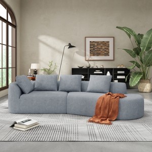Christopher Knight Home 116" Modern Curved Sectional Sofa with High-Density Sponge and 4 Pillows - 1 of 4