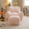 Okak Modern Plush Corduroy Floor Bean Bag Sofa Chair with Armrests & Footstool,Lazy Lounge Couch for Living Room,Bedroom - 2 of 4