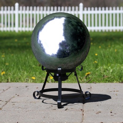 10" Silver Mirrored Glass Garden Gazing Ball