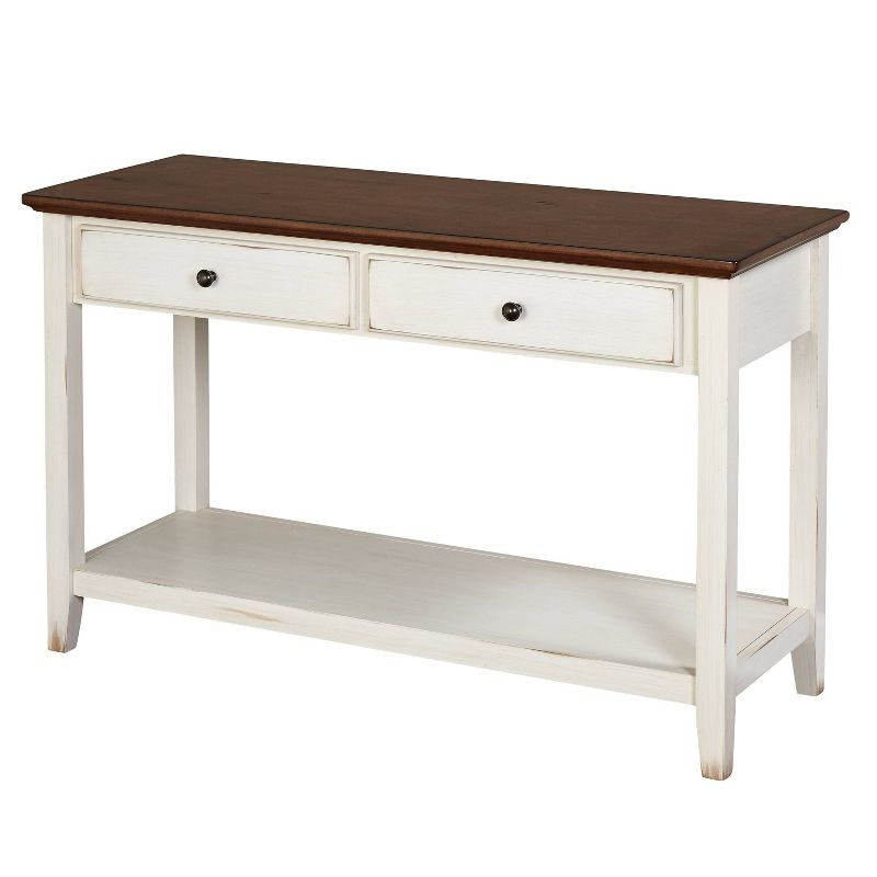 Charleston Sofa Table Off White/Chestnut - Buylateral, 1 of 7