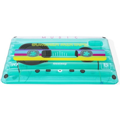H2OGO! Retro Beats Pool Float – 68" Inflatable Cassette Lounge with Storage Area