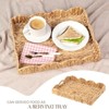BRINJOY Water Hyacinth Woven Tray with Scalloped Edge - 17x13 inch Handwoven Storage Basket with Handles, Natural Desk Organizer - 2 of 4