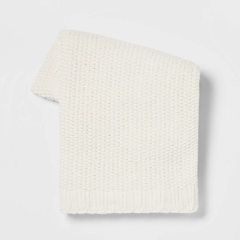 Solid Chenille Knit Throw Blanket - Threshold™ - image 1 of 4
