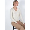 JENNIE LIU Women's 100% Pure Cashmere Long Sleeve Pullover V Neck Sweater - 4 of 4