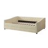 NicBex Full Sized Day Bed Upholstered Daybed with Trundle and Tufted Button and Copper Nail for Living Rooms - 3 of 4
