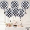 KatchOn, Black and White Checkered Balloons - 22 Inch, Pack of 6 | 4D Checker Balloons, Racing Balloons for Emo Party Decor - 2 of 4