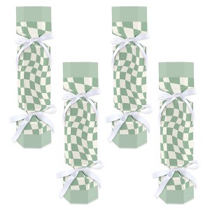 Big Dot of Happiness Sage Green Checkered Party - No Snap Party Table Favors - DIY Cracker Boxes - Set of 12 - 1 of 4