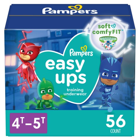 Pampers Easy Ups Boys Pj Masks Training Underwear Super Pack Size 4t5t -  56ct : Target