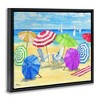 Stupell Industries Umbrella Coast Vibrant Beach Landscape Floating Frame Canvas Art, Black, 21" x 17" - 2 of 4