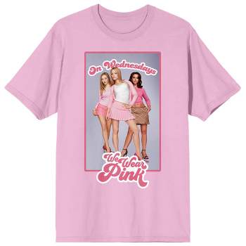 Mean Girls On Wednesday We Wear Pink Crew Neck Short Sleeve Neon Pink Women's T-shirt