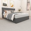 PAGED Bed Frame with Storage, Lift Up Storage Bed with Modern Wingback Headboard and USB Ports, Box Spring Not Required - 2 of 4