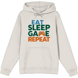 "Eat, Sleep, Game, Repeat" Adult Long Sleeve Hoodie - 1 of 3