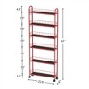 6 Tier Slim Rolling Storage Cart, Metal Mobile Shelving Unit, Lockable Utility Cart with Basket for Kitchen Bathroom Laundry Narrow Places - 4 of 4