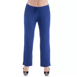 24seven Comfort Apparel Women's Plus Comfortable Stretch Draw String Pants-Navy-3X
