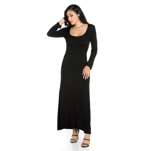 Womens Long Sleeve Maxi Dress-black-s : Target