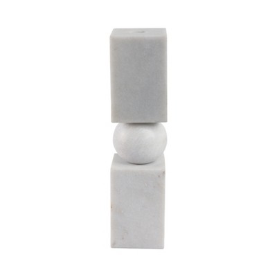 Marble Stone Taper Holder with Geometric Contemporary Design