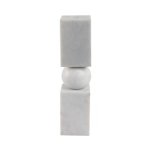 Marble Stone Taper Holder with Geometric Contemporary Design - 1 of 4