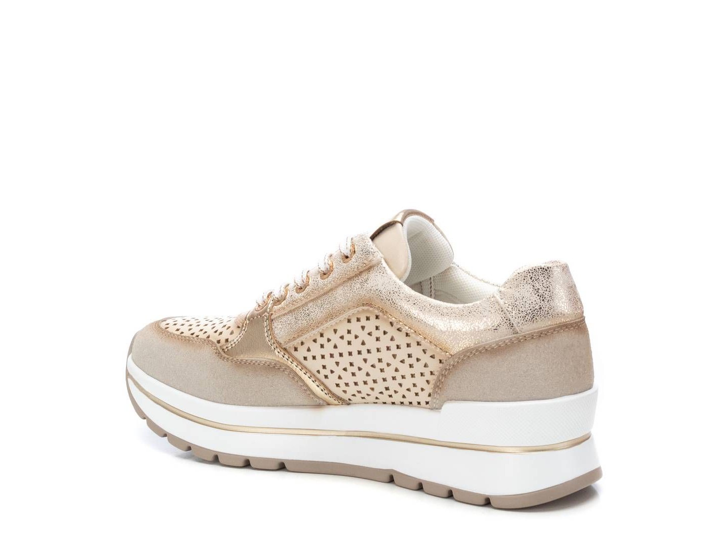 Женские кроссовки XTI Fashion Sneakers with side zipper 143729 Beige, цвет: Бежевый — фото 4