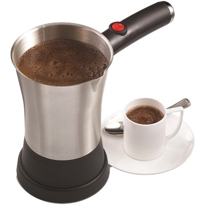 Brentwood 4-Cup Stainless Steel and Black Turkish Coffee Maker