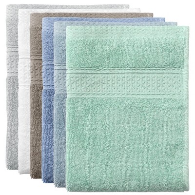 Unique Bargains 6Pcs Cotton Absorbent Dish Cloths Kitchen Towels 29 x 13  Mixed Color 