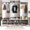 ACEPANO 79.1 in. W Modern 4-in-1 Hall Trees with Shoe Rack, 8 Storage Compartments, 7 Coat Hooks & Adjustable Shelves-White - 3 of 4