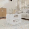 vidaXL Coffee Table White 21.7"x21.7"x16.9" Engineered Wood - 3 of 4