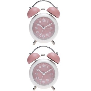 REGALWOVEN 2 Pcs Old Fashioned Battery-Powered Metal Night Light Alarm Clock 5.9 x 4.3 x 2 Inches - 1 of 4