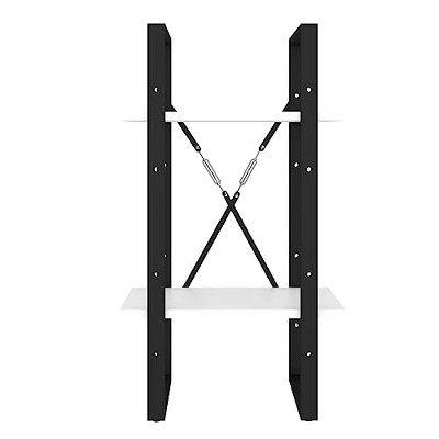 White and Black 2-Tier Engineered Wood Book Cabinet