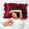 PiccoCasa Satin Retro Luxury Silky with Ruffle Envelope Closure Pillowcases 2 Pcs - 4 of 4