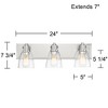 Possini Euro Design Osborne Modern Wall Light Brushed Nickel Hardwire 24" 3-Light Fixture Clear Glass Shade for Bedroom Bathroom Vanity Living Room - 4 of 4