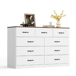 Modern 54" Wide Dresser & Chest of Drawers, Wood & Metal Design, Doubles as TV Stand, Storage for Bedroom & Living Room - 1 of 4