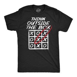 Mens Funny T Shirts Think Outside The Box Sarcastic Graphic Tee For Men - Crazy Dog Men's T Shirt - 1 of 4