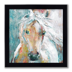 Courtside Market Watercolor stallion II 11x11 Framed Artboard - 1 of 2