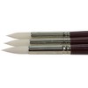 Sax Optimum White Synthetic Taklon Paint Brushes with Long Handles, Round Type, Size 8, Set of 3 - 2 of 3