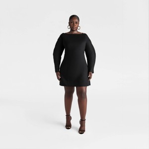KBB by KAHLANA Women's 'The Boatneck Mini Dress' - Black - 1 of 2