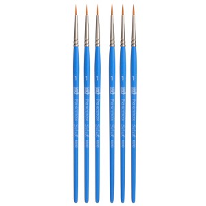 Princeton Select Artiste Round Brush, Synthetic Bristles, Short Handle Mixed Media Paintbrush, Jewel Blue, Size 1, Pack of 6 - 1 of 4