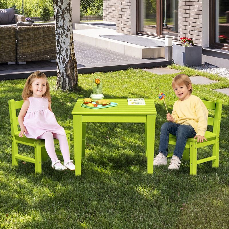 Tangkula Kids Square Table Indoor Outdoor Heavy-Duty All-Weather Activity Play Table, 2 of 10