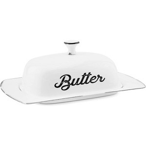 AuldHome Design Enamelware Butter Dish, Spread Serving Dish w/ Cover - 1 of 4