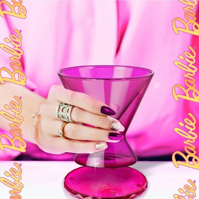Barbie Pink Diamond Pattern Glass Coasters Set of 4