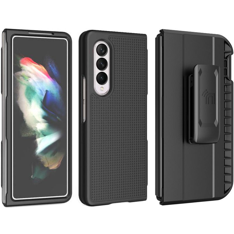 Nakedcellphone Slim Case and Holster Belt Clip with S Pen Holder for Samsung Galaxy Z Fold 3, 5 of 10