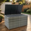 Whisen Outdoor Wicker Storage Box with Lid, Patio Deck Chest for Cushions, Toys, Towels & More, Available in 113 Gallon or 200 Gallon - 2 of 4