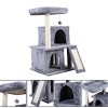 Sandinrayli 34” H Luxury 3-Tier Kitten Cat Tree with 2 Condos, Top Perch, Scratching Posts for Playing, Napping, Jumping, Light Gray - 3 of 4