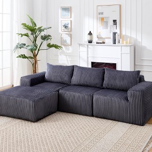 Hrinhom 100.8" W L-Shaped Convertible Sofa Couch, Modern Modular Sectional Sofa - 1 of 4