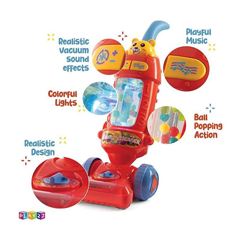 Kids Vacuum Cleaner Toy For Toddler with Lights & Sounds Effects & Ball-Popping Action - Toy Vacuum Cleaner - Play22USA, 2 of 8