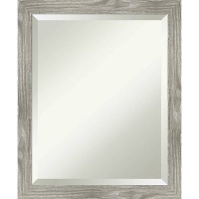 18" x 22" Dove Square Framed Wall Mirror Graywash - Amanti Art